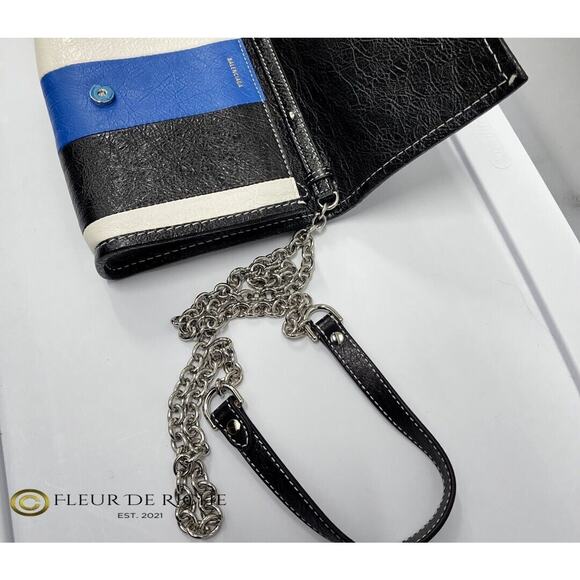 Women's Balenciaga Agneau Arena Multicolor Bazar Shoulder Bag Blue 516460 - Picture 6 of 8